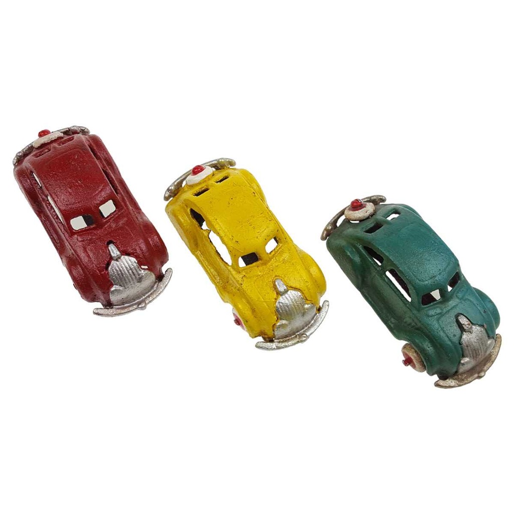 [LA-43886] Figur Skulptur Automodelle Oldtimer farbig Gusseisen L 11,3 cm 3er Set Bild 2