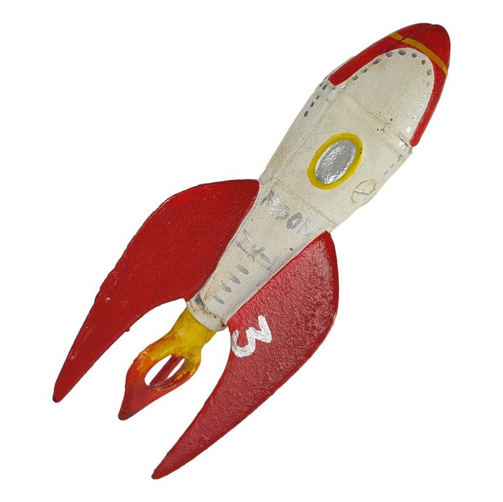 [LA-43897] Flaschenöffner Bieröffner Kronkorkenzieher Rakete bunt 16,1 cm Gusseisen Bild 3