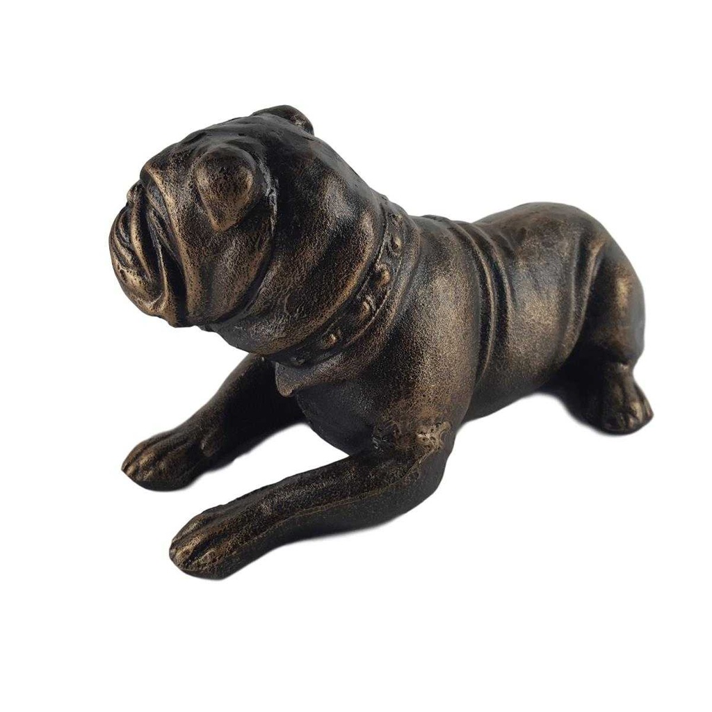 [LA-43935] Skulptur Figur Statue Gusseisen liegende englische Bulldogge Bild 3