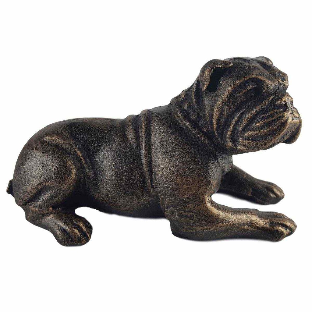 [LA-43935] Skulptur Figur Statue Gusseisen liegende englische Bulldogge Bild 6