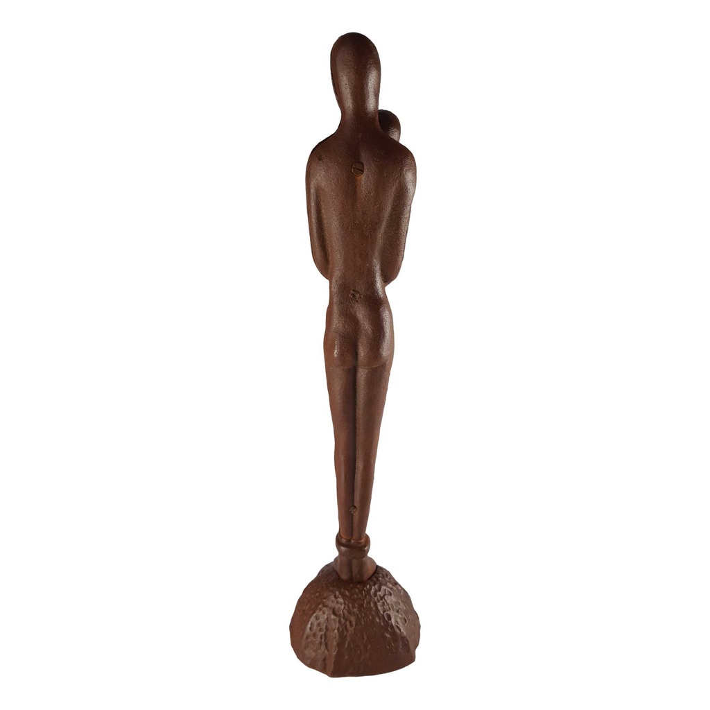 [LA-43939] Figur Skulptur Gusseisen umarmendes Paar Rostlook Abstrakt-Stil H 65,7 cm Bild 5