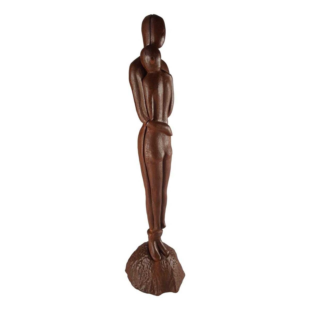 [LA-43939] Figur Skulptur Gusseisen umarmendes Paar Rostlook Abstrakt-Stil H 65,7 cm Bild 7