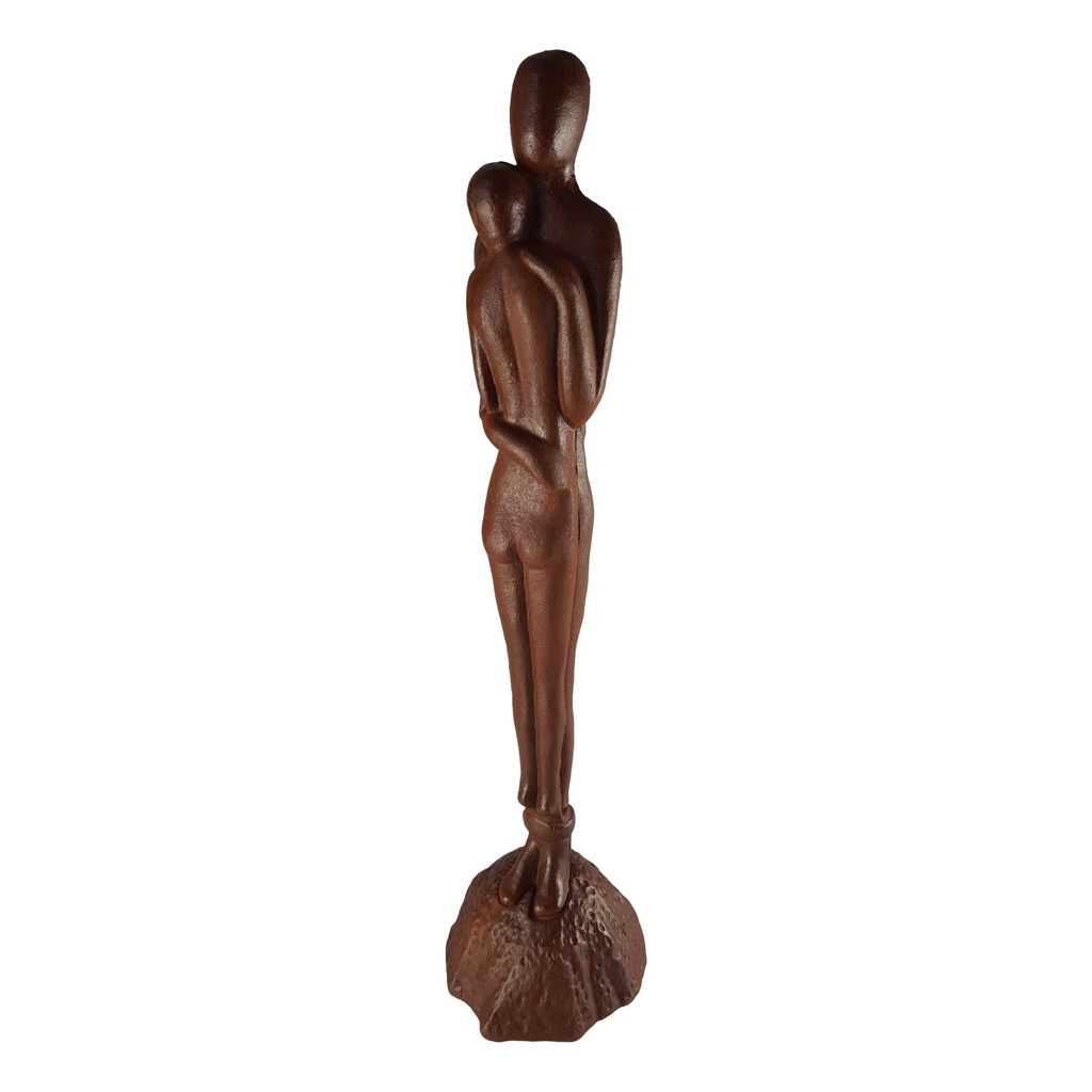 [LA-43939] Figur Skulptur Gusseisen umarmendes Paar Rostlook Abstrakt-Stil H 65,7 cm Bild 8