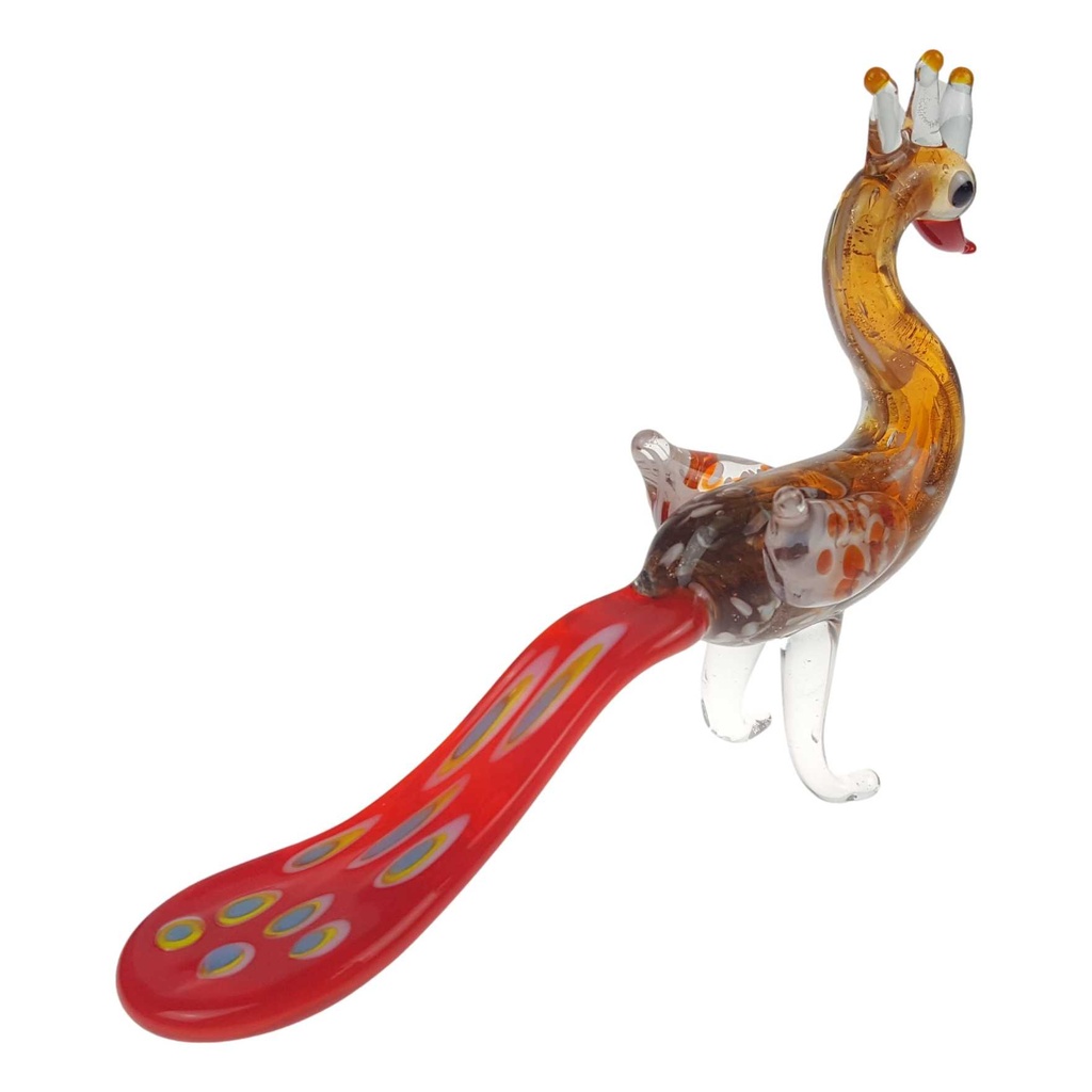 [LA-44165] Figur Glas Murano-Stil Pfau Miniatur Bild 3