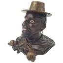 [LA-44254] Spardose Geldbank Skulptur Gusseisen Mann mit Strohhut Tintenfass Bild 2