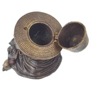 [LA-44254] Spardose Geldbank Skulptur Gusseisen Mann mit Strohhut Tintenfass Bild 4