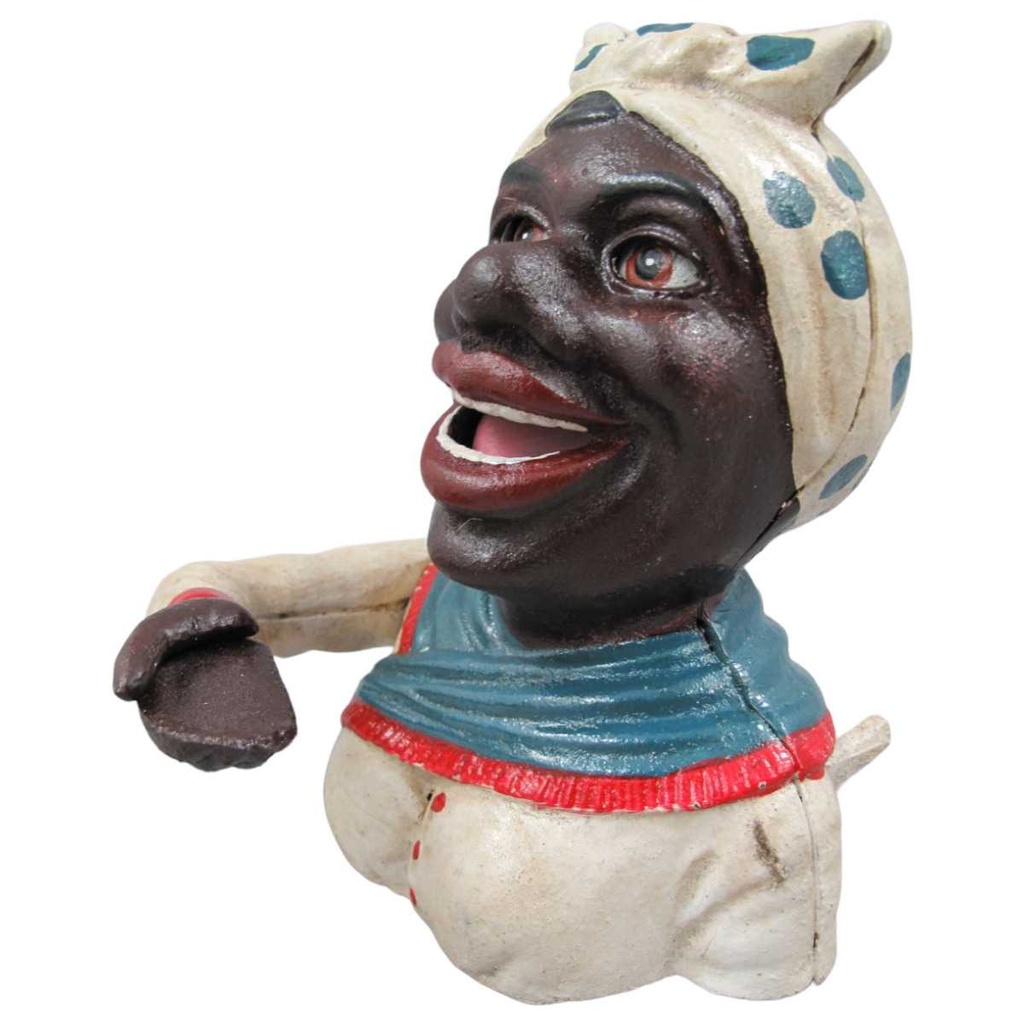 [LA-44263] Spardose Geldbank Skulptur Gusseisen Afrikanerin Girl mechanisch Bild 2