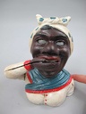 [LA-44263] Spardose Geldbank Skulptur Gusseisen Afrikanerin Girl mechanisch Bild 3