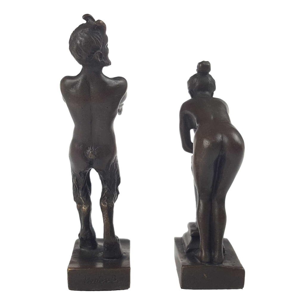 [LA-44354] Bronzeskulptur Bronzefigur Erotische Bronzegruppe Satyr & Frau Bild 6