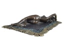 [LA-44355] Bronzeskulptur Bronzefigur Frau Nackt Weiblicher Akt Auf Teppich Bild 5