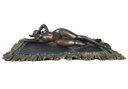 [LA-44355] Bronzeskulptur Bronzefigur Frau Nackt Weiblicher Akt Auf Teppich Bild 8