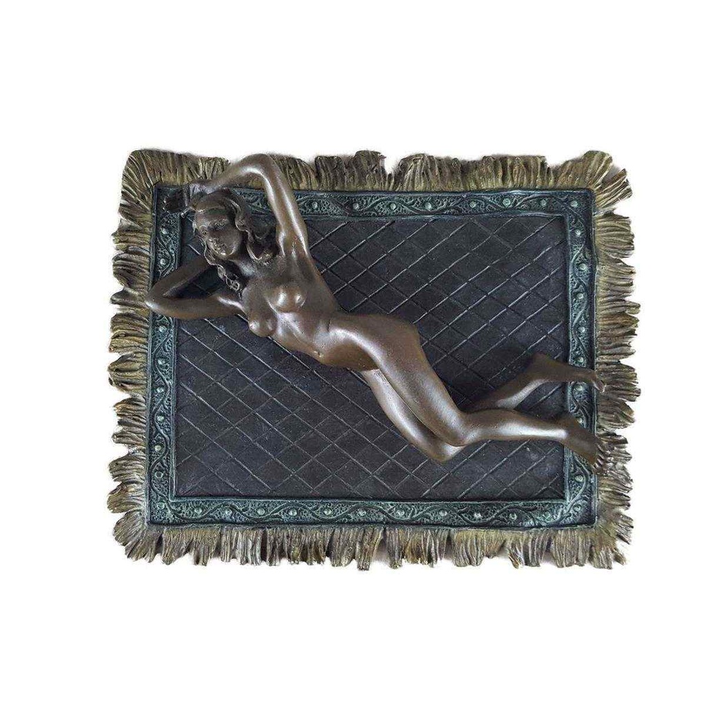 [LA-44355] Bronzeskulptur Bronzefigur Frau Nackt Weiblicher Akt Auf Teppich Bild 9