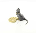 [LA-44366] Bronzeskulptur Bronzefigur Maus mit Keksen Bild 4