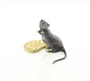 [LA-44366] Bronzeskulptur Bronzefigur Maus mit Keksen Bild 5