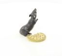 [LA-44366] Bronzeskulptur Bronzefigur Maus mit Keksen Bild 13