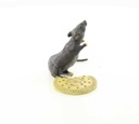 [LA-44366] Bronzeskulptur Bronzefigur Maus mit Keksen Bild 14