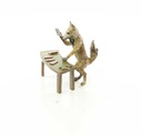 [LA-44368] Bronzeskulptur Bronzefigur Fuchs Spielt Karten Bild 5
