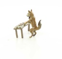 [LA-44368] Bronzeskulptur Bronzefigur Fuchs Spielt Karten Bild 7