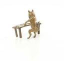 [LA-44368] Bronzeskulptur Bronzefigur Fuchs Spielt Karten Bild 8