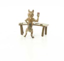 [LA-44368] Bronzeskulptur Bronzefigur Fuchs Spielt Karten Bild 10