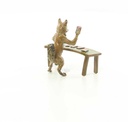 [LA-44368] Bronzeskulptur Bronzefigur Fuchs Spielt Karten Bild 11