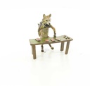 [LA-44368] Bronzeskulptur Bronzefigur Fuchs Spielt Karten Bild 16