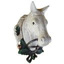 [LA-44467] Handtuchhalter Handtuchring weißer Pferdekopf Figur Skulptur H 30 cm Gusseisen Bild 2