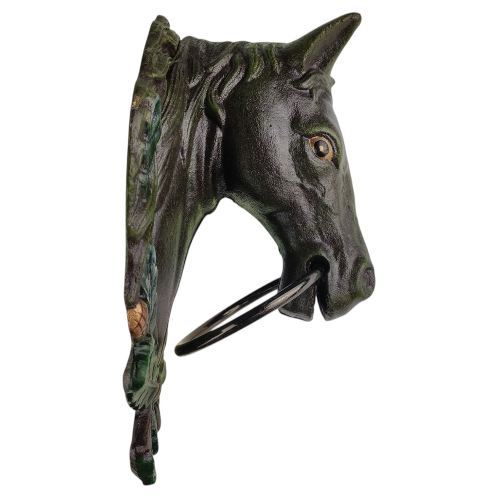 [LA-44468] Handtuchhalter Handtuchring brauner Pferdekopf Figur Skulptur Motiv Gusseisen Bild 9