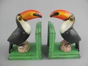 [LA-44497] Buchstützen Figur Skulptur Gusseisen Tukan farbig 2er Set Bild 3