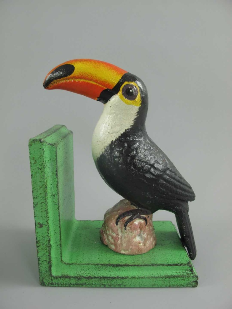 [LA-44497] Buchstützen Figur Skulptur Gusseisen Tukan farbig 2er Set Bild 4