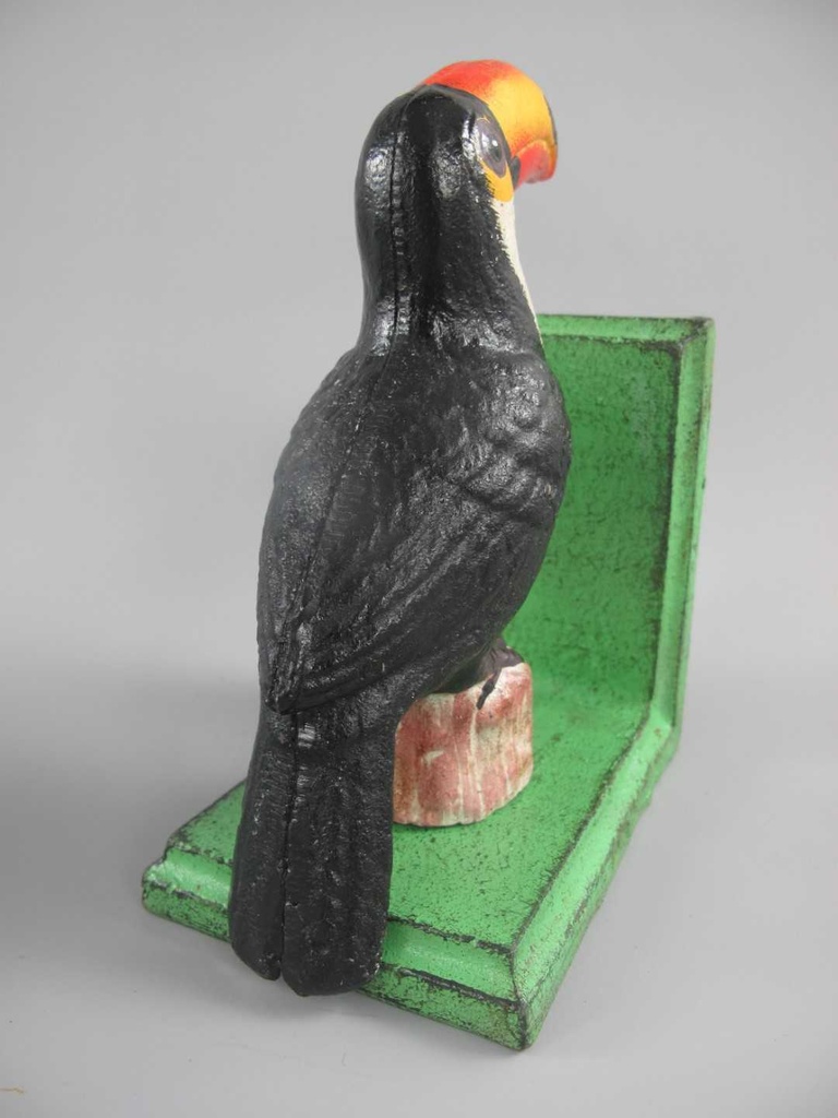 [LA-44497] Buchstützen Figur Skulptur Gusseisen Tukan farbig 2er Set Bild 6