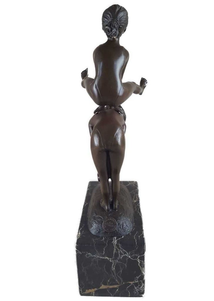 [LA-45255] Bronzeskulptur Bronzefigur zwei Kinder beim Bockspringen Bild 7
