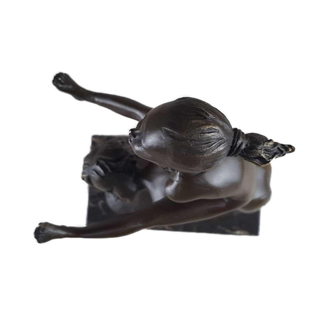 [LA-45255] Bronzeskulptur Bronzefigur zwei Kinder beim Bockspringen Bild 11
