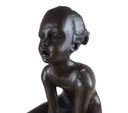 [LA-45255] Bronzeskulptur Bronzefigur zwei Kinder beim Bockspringen Bild 12