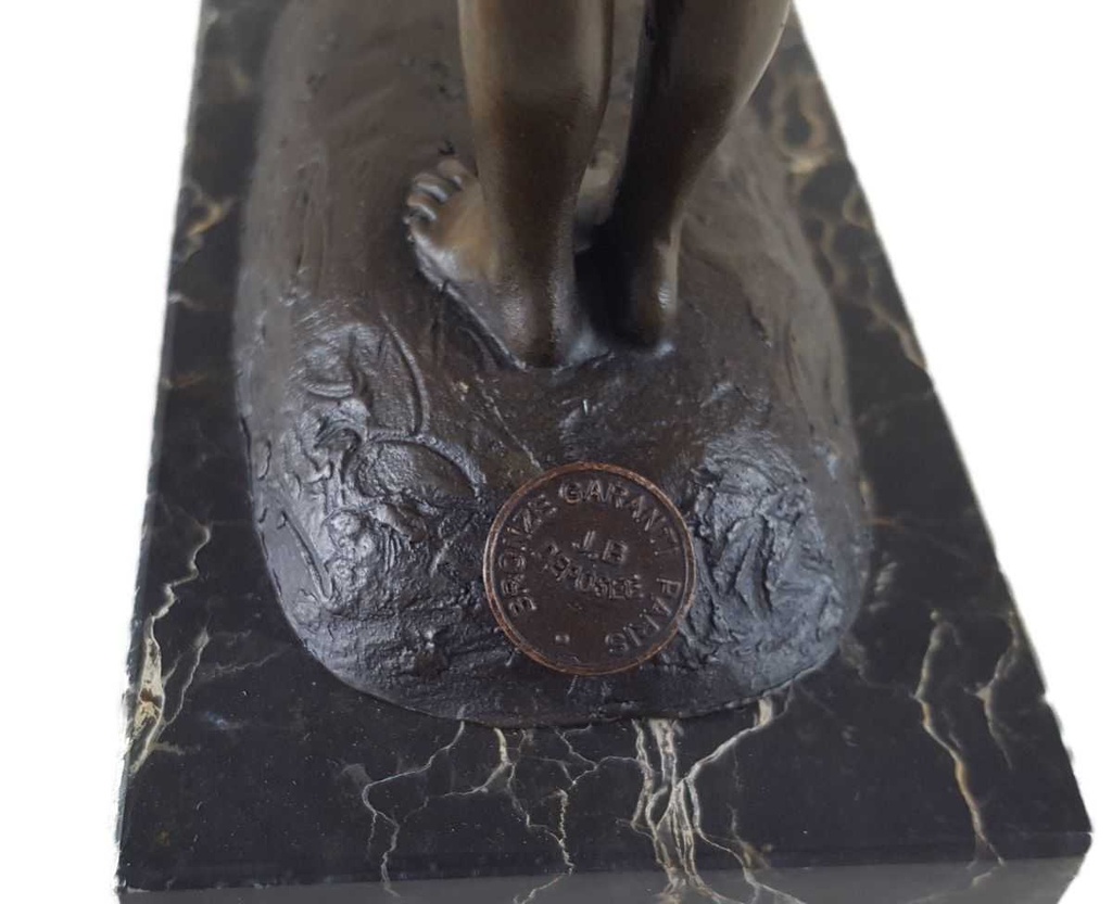 [LA-45255] Bronzeskulptur Bronzefigur zwei Kinder beim Bockspringen Bild 14