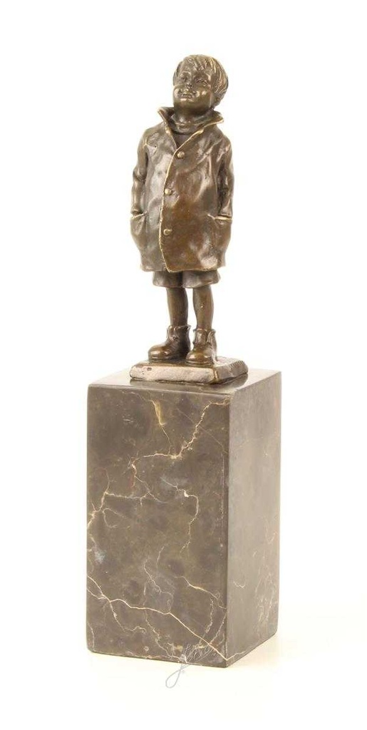 [LA-45256] Bronzeskulptur Bronzefigur Kleiner Junge Bild 3