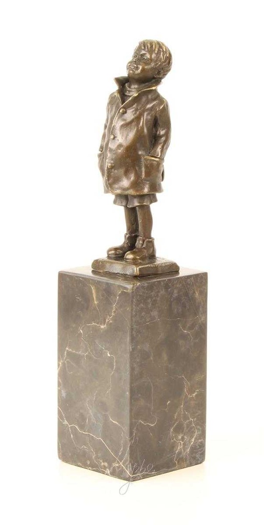[LA-45256] Bronzeskulptur Bronzefigur Kleiner Junge Bild 4