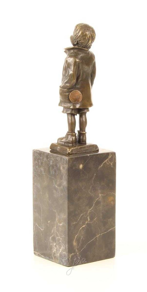 [LA-45256] Bronzeskulptur Bronzefigur Kleiner Junge Bild 8