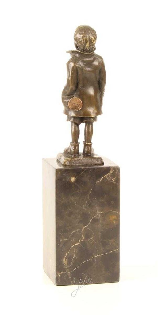 [LA-45256] Bronzeskulptur Bronzefigur Kleiner Junge Bild 9