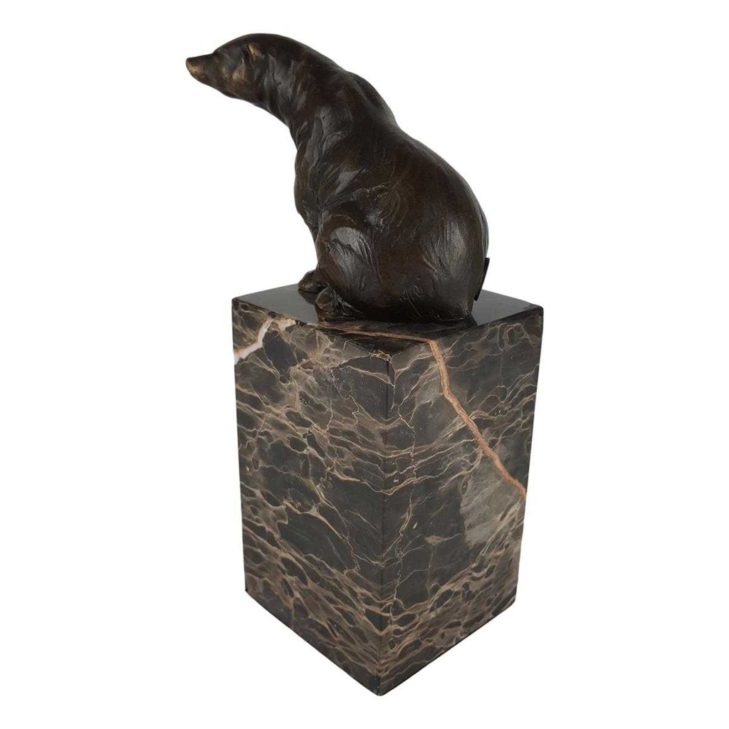 [LA-45263] Bronzeskulptur Bronzefigur Sitzender Bär Bild 2
