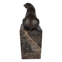 [LA-45263] Bronzeskulptur Bronzefigur Sitzender Bär Bild 3