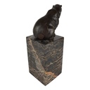 [LA-45263] Bronzeskulptur Bronzefigur Sitzender Bär Bild 4