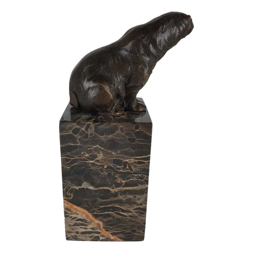 [LA-45263] Bronzeskulptur Bronzefigur Sitzender Bär Bild 5