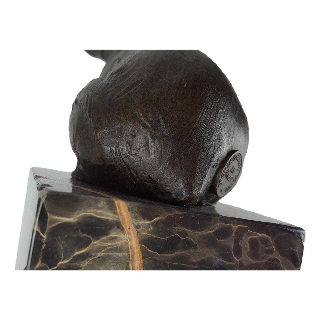 [LA-45263] Bronzeskulptur Bronzefigur Sitzender Bär Bild 8