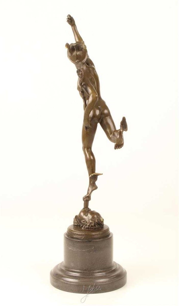 [LA-45264] Bronzeskulptur Bronzefigur Merkur Bild 7