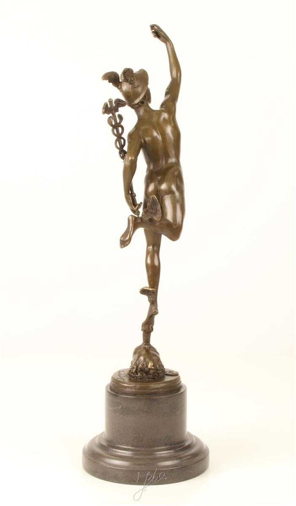 [LA-45264] Bronzeskulptur Bronzefigur Merkur Bild 9