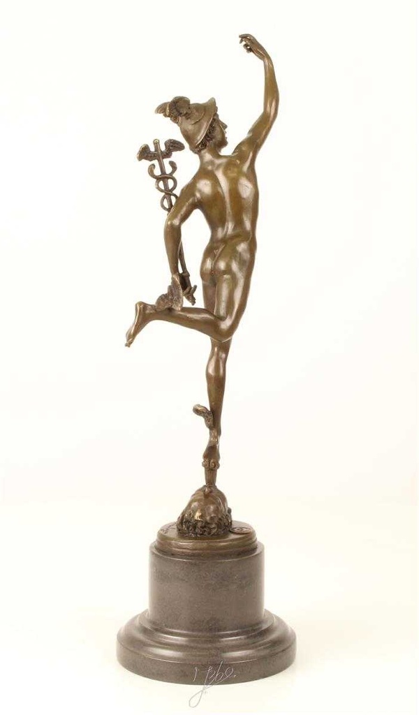 [LA-45264] Bronzeskulptur Bronzefigur Merkur Bild 10
