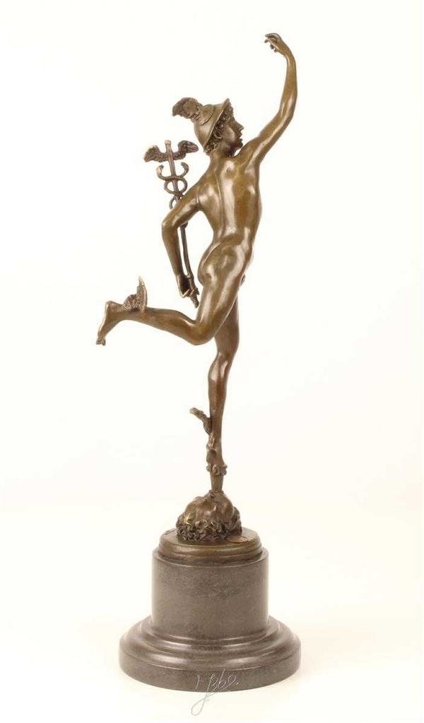 [LA-45264] Bronzeskulptur Bronzefigur Merkur Bild 11