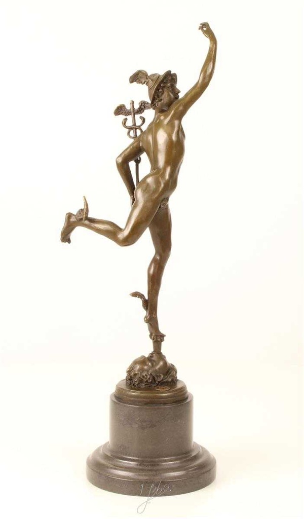 [LA-45264] Bronzeskulptur Bronzefigur Merkur Bild 12