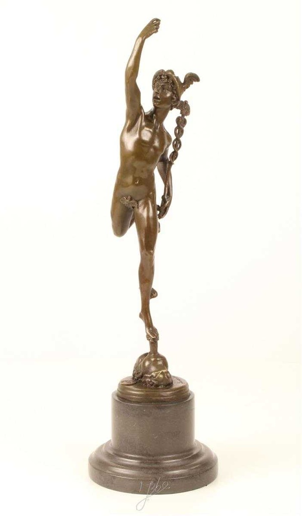 [LA-45264] Bronzeskulptur Bronzefigur Merkur Bild 16